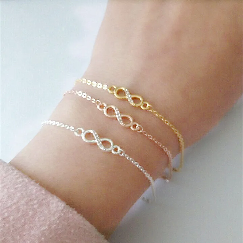 

2019 Bijoux Femmes Boho Jewelry Gold Silver Color Stainless Steel Chain Bowknot Bracelet & Bangle For Women Bridesmaid Gift