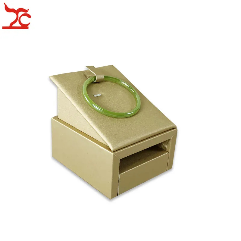 

Big Size Gold PU Bracelet Jewelry Organizer Holder Wooden Gold Jade Bangle Anklet Jewelry Display Storage Exhibition Stand Tower