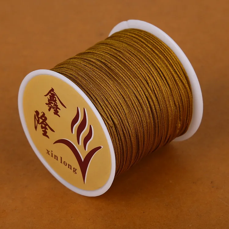 23 Цвета 50 м атласный нейлоновый китайский узел шнур макраме браслет плетеный шнур DIY кисточки вышивка бисером нить ювелирных изделий - Цвет: Kahki