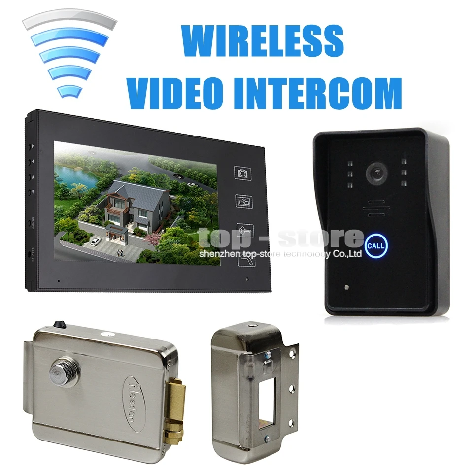 DIYSECUR Wireless 7 Inch Video Door Phone Doorbell Home