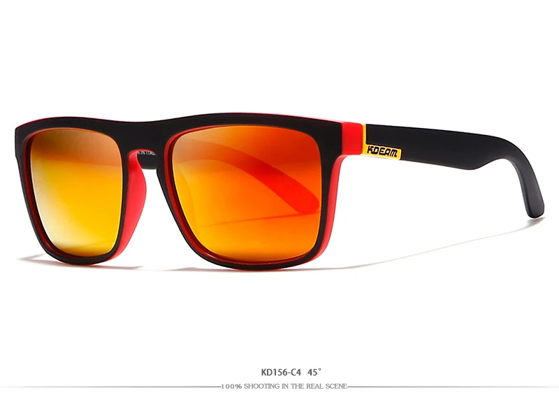 Новое поступление KDEAM, зеркальные поляризационные солнцезащитные очки для мужчин, квадратные спортивные солнцезащитные очки для женщин, UV gafas de sol, металлические шарниры, UV400, KD156