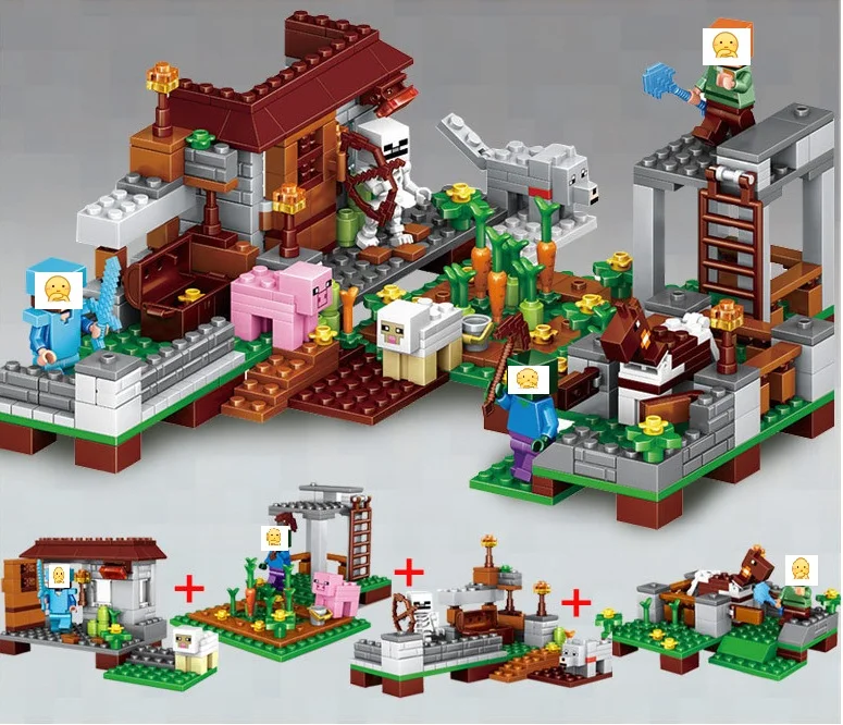 

4 in 1 Minecrafte The Farm My word Building Blocks Bricks compatible with legoingly