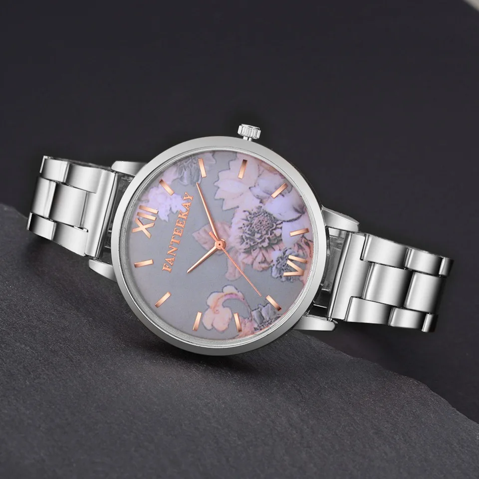 Дамский модный цветок розовое золото браслет наручные часы лучший бренд Роскошные часы Женщины Девушки Кварцевые Часы Relogio Feminino