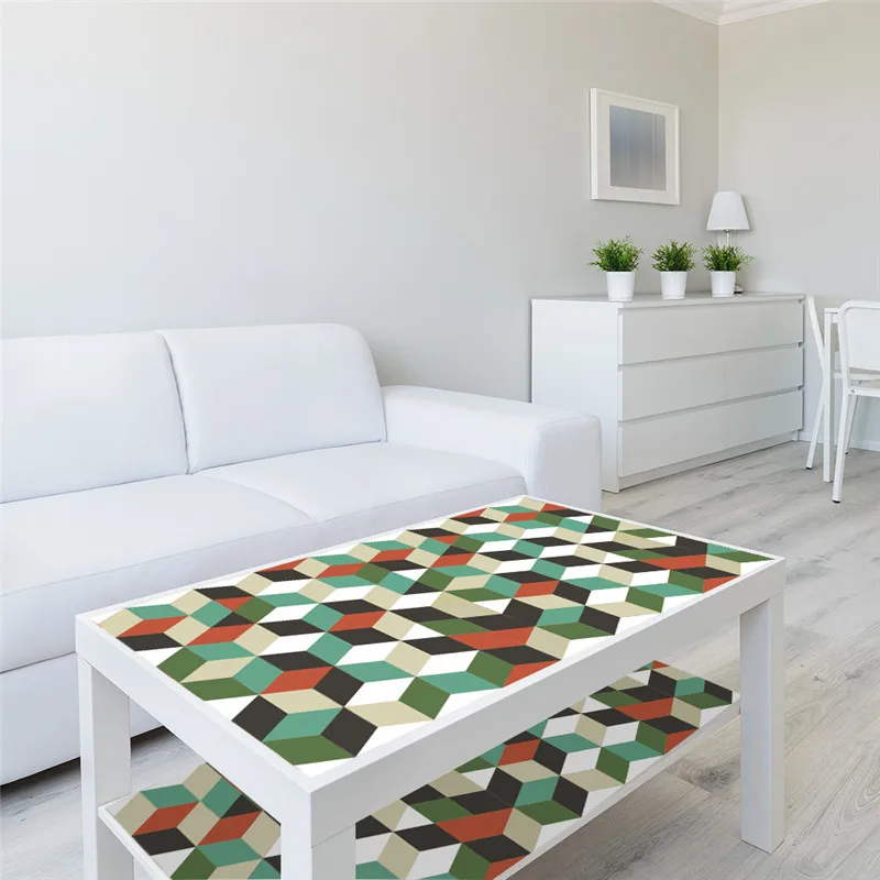 

Creative Diamond Wallpapers Decor Geometric Pattern 3D Vision TV Desk Stickers Waterproof Living Room Table Surface Decor Decals