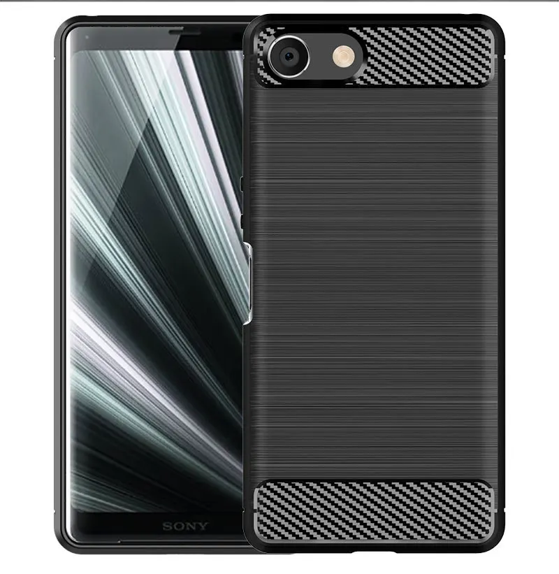 50 шт./лот силиконовый чехол из углеродного волокна для Sony XZ4 compact 10 plus XA3 ultra L3