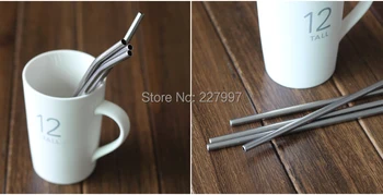 

Free shipping 100pcs/lot Stainless Steel Straw drinking straw bend drinking straw beer straw