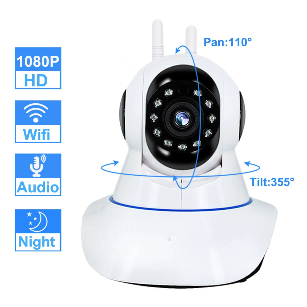 HD 1080P WIFI Panoramic CCTV IP Camera Home Security 2-Way Audio Night Vision US