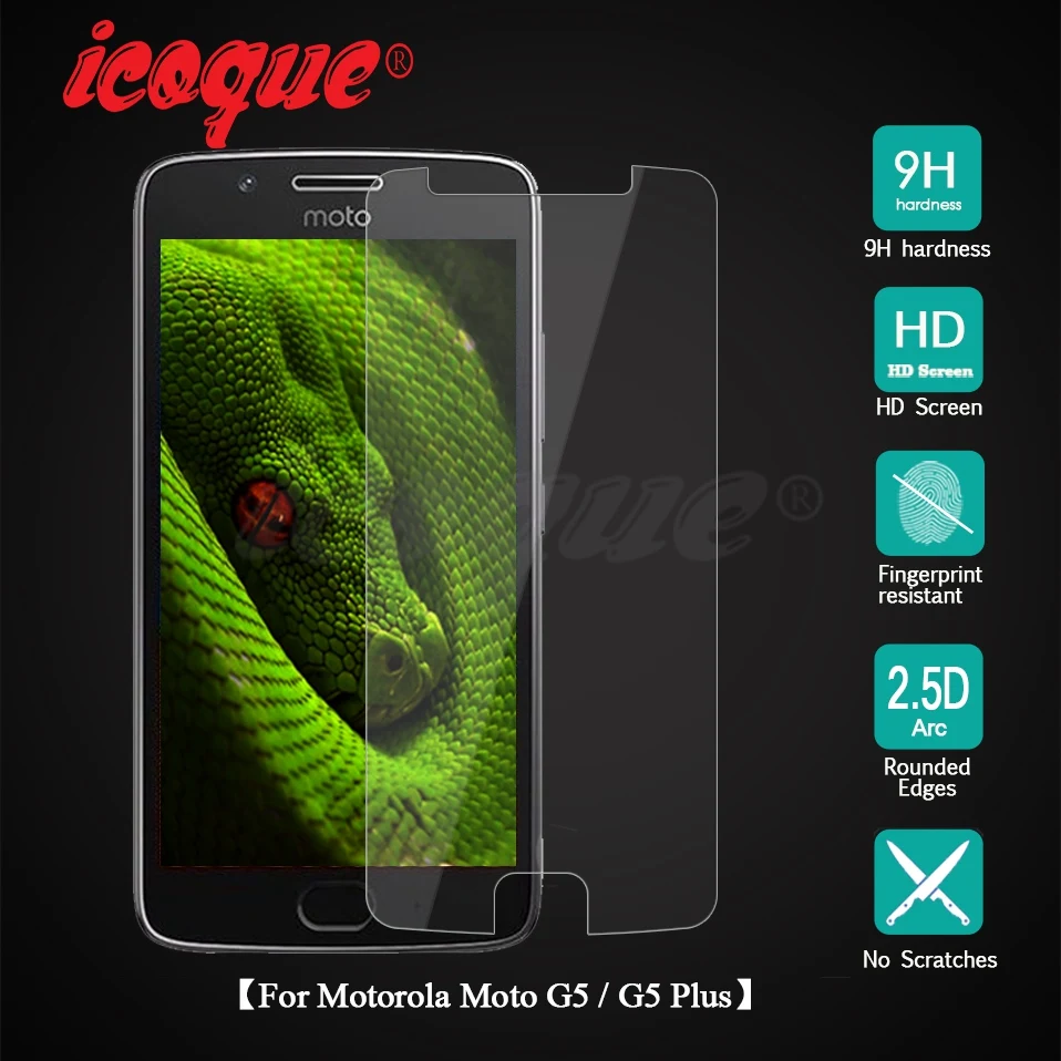 Закаленное стекло Icoque 9H 2.5D для Moto G5 G5s plus Защитная пленка экрана телефона Motog5s