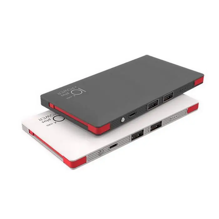 

Ultra-thin 10000mAh Power Bank Built-in Charge Cable Portable Mini Powerbank External Battery Charger For Xiaomi Samsung iphone