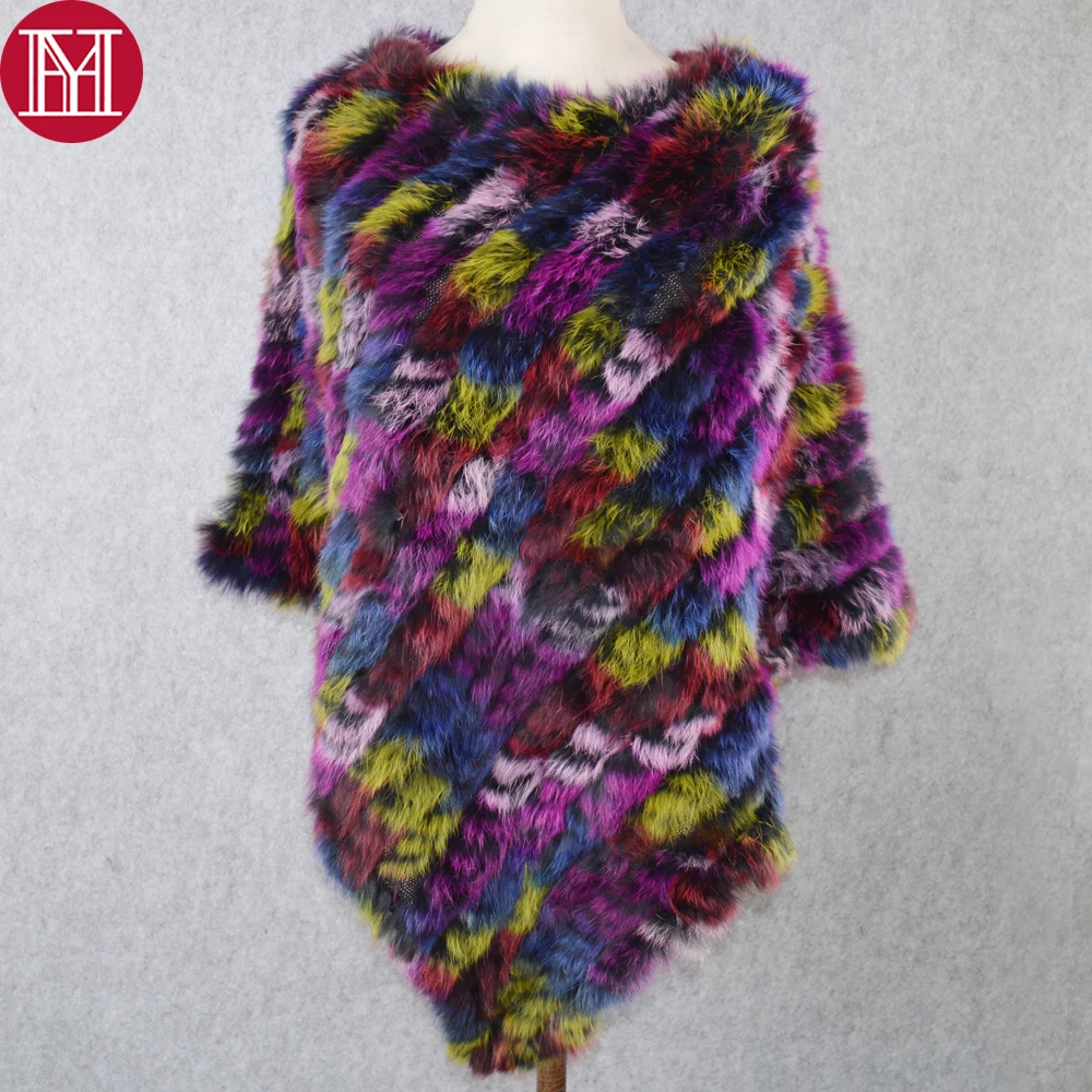 

Good Quality Style Real Rabbit Fur Shawl Lady Genuine Rabbit Fur Party Pashmina Scarf Knit Natural Rabbit Fur Fur Poncho Scarves