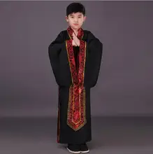 Vestido Tradicional Chino Antiguo Hanfu Hombres Disfraces para Niños Niños Cosplay Hanfu Dinastía Tang Ropa de Niño Rojo Niños de la Danza