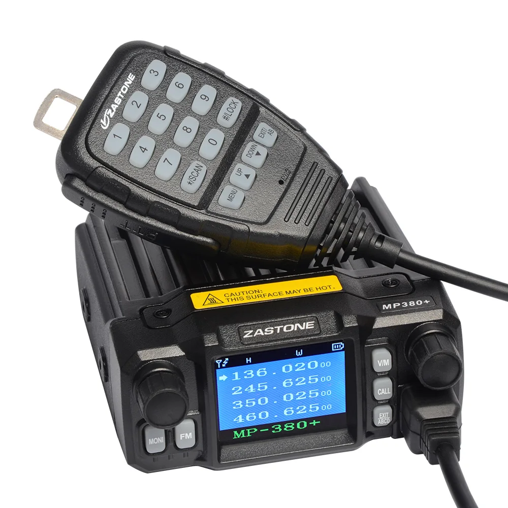 Zasto MP380+ VHF/UHF Автомобильная рация 136-174MHz 220-270MHz 400-480MHz 350-390Mhz Quad Band мобильное радио мини радио приемопередатчик