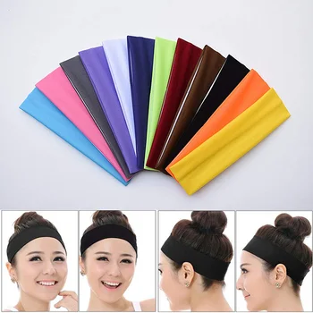

2020 solid Cotton Headband Sports Softball Sweatband Hair Band