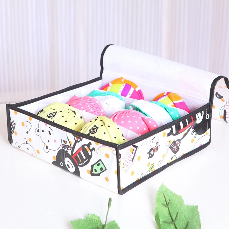 Non Woven Fabric Folding Storage Box Underwear Necktie Bra Socks Briefs