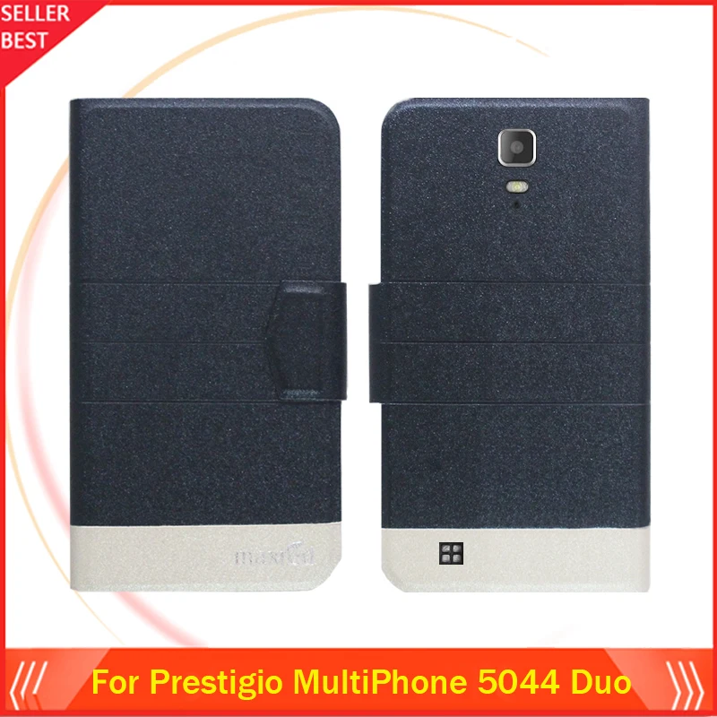 

5 Colors Hot!! Prestigio MultiPhone 5044 Duo Case Ultra-thin Flip Fashion Leather Exclusive Phone Cover Card Slots Free Shipping