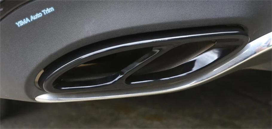 

Lapetus Car Styling Rear Tail Pipe Exhaust Cover Styling Trim 2 Pcs / Set For Mercedes Benz GLC X253 2016 - 2019 Stainless Steel
