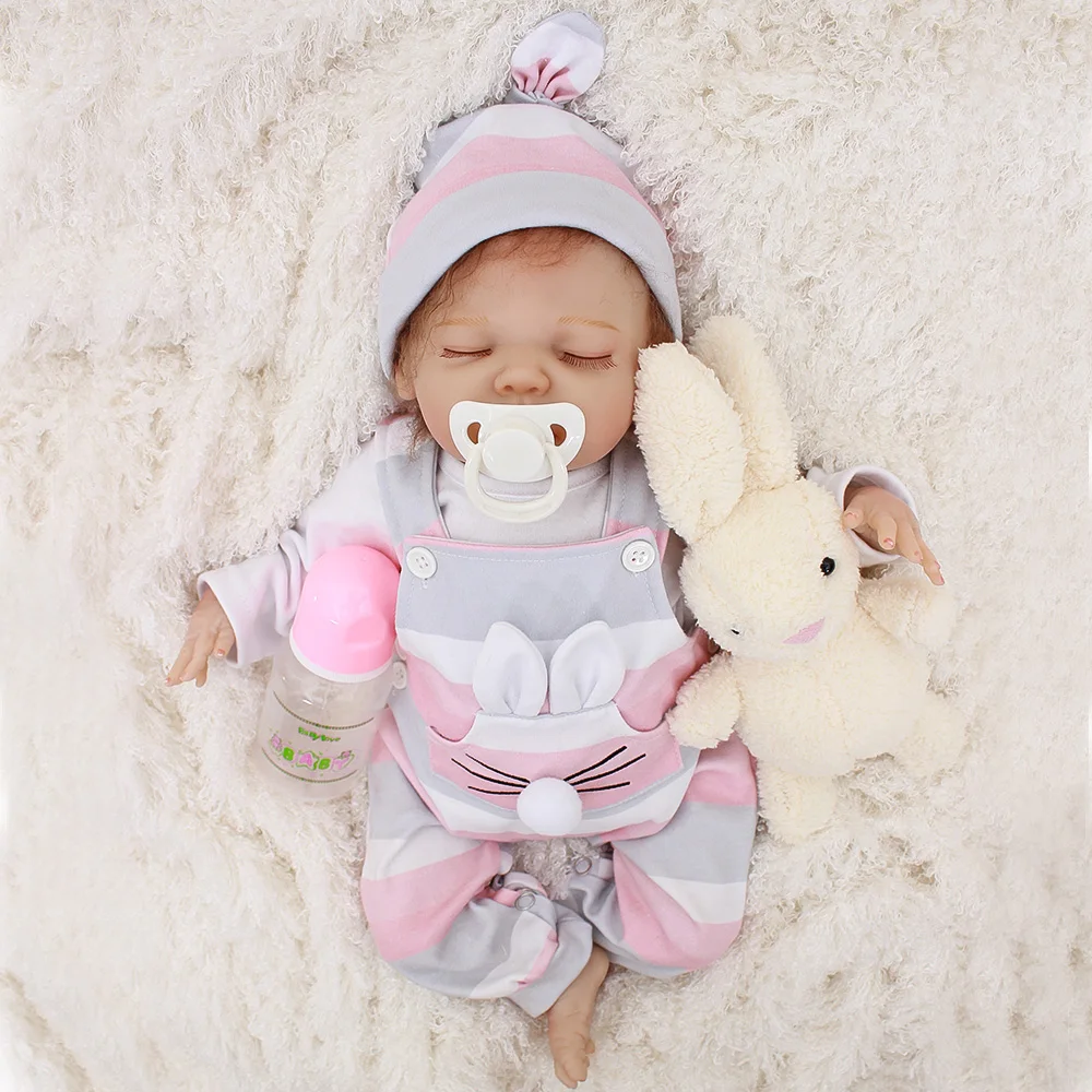 silicone sleeping cute baby doll