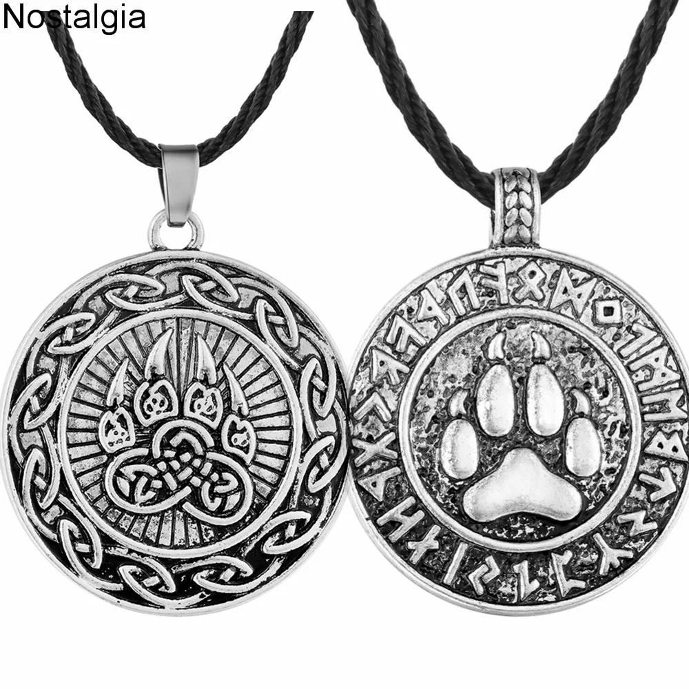 Славянский Veles Symbol подвеска коловрат Wolf Bear Paw Amulet руны викингов ювелирные изделия