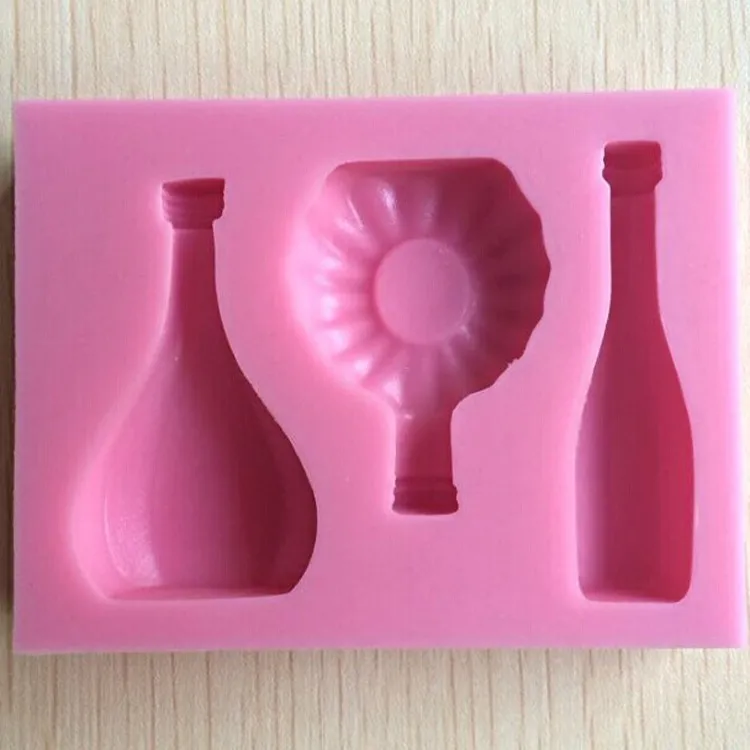 DIY European Wine Silicone Molds Soap Clay Molds Fondant Cake