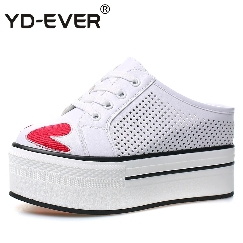Wedge Chaussures Pompes White Yd D'été Super Véritable forme Pantoufles Lacent Sport Cuir ever Plate Femmes Talon En De Creux Haute HWUxwf8qXU
