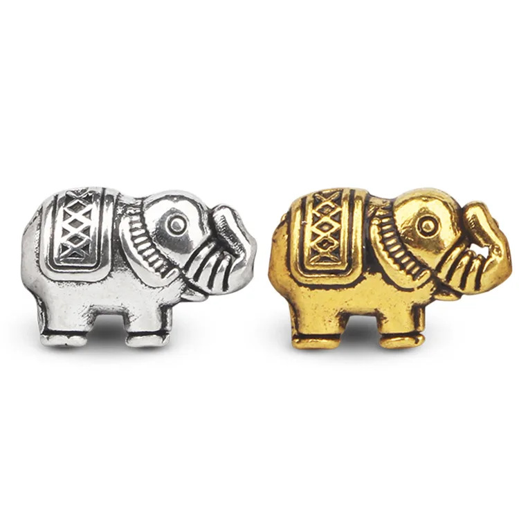 20pcs 9x13mm Antique Silver Plated Elephant Spacer Loose Beads for