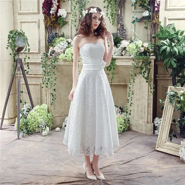 Online Shop Real Photo Cheap Sexy Lace Short Wedding Dress Simple