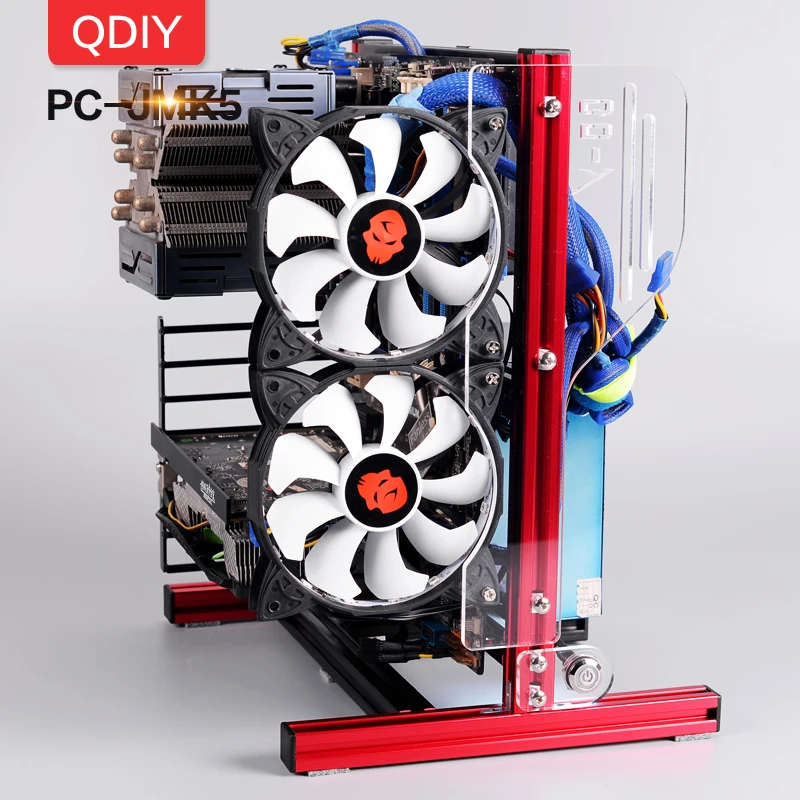 Qdiy корпус для ПК алюминиевый блок игр с водяным охлаждением материнская плата