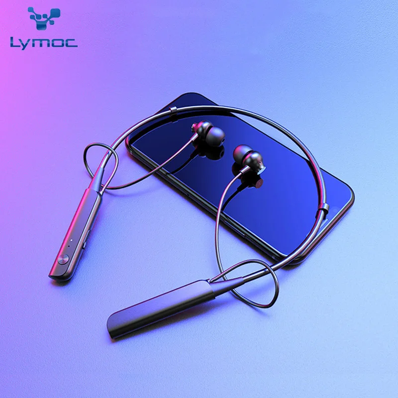 

LYMOC HiFi 6D Sound Bluetooth Headphones Neckband Earphones Sport Wireless Headsets Metal Magnetic for iPhone Xiaomi Huawei