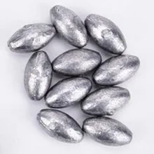 10 шт., новая, свинцовые грузила для рыбалки, грузила в форме оливы, вес 5 г/10 г/20 г/30 г/40 г