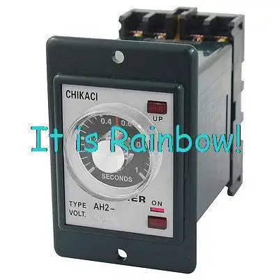 

Free Shipping Rotary Knob DPDT 8 Pins 1 Seconds 1Sec Timing Time Relay AC 220V AH2-Y w Socket