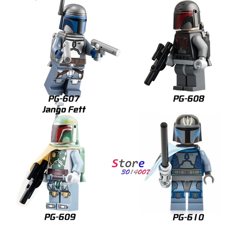 

Single Star Wars Mandalorian Boba Fet Jango Fett Darksaber Stormtrooper Clone Soldiers trooper building blocks model bricks toyS