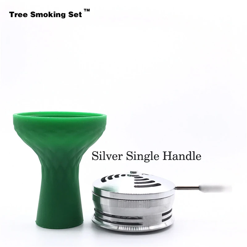 

Kaloud For Chicha Silicone Green Bowl Narguile Nargile Smoking Pipe Shisha Accessories Cachimba Aluminium Gift Cazoleta TWAN0356