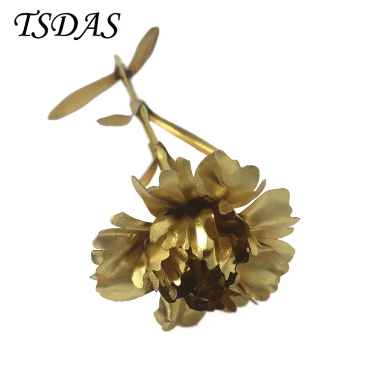 24K Gold Plated Carnation Flower Best Mother Day Gift With Beautiful