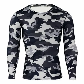 

Long-sleeved Running T-shirt New 2018 Men's Running Sports Camouflage Tights T-shirt Compression Gym Sports Clothes G24-CZ881