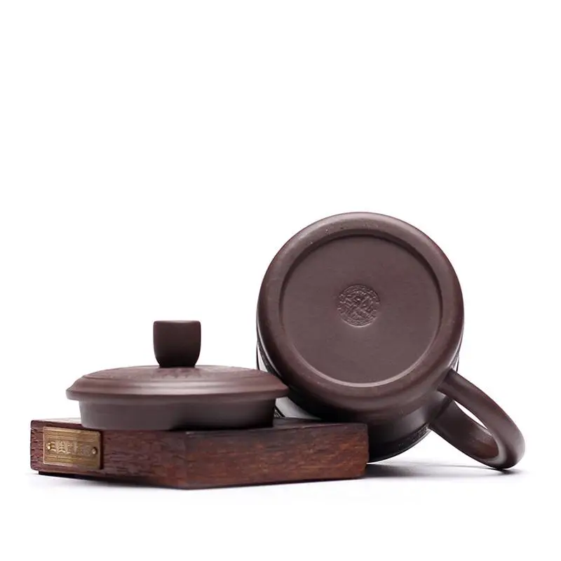Чашка для чая ручной работы из фиолетовой глины Yixing Relief Lucky Kungfu Gongfu кружка 450