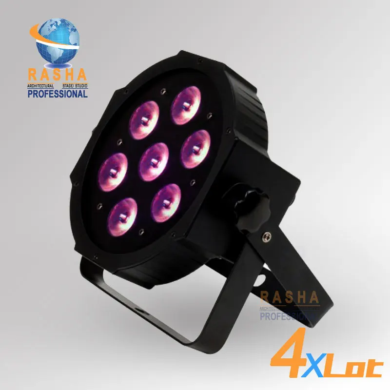 

4X LOT Freeshipping ADJ NEW 7*12W Quad LEDs (RGBA/RGBW) NEW Mega Quadpar Profile , DMX Par Can,ADJ PAR LIGHT