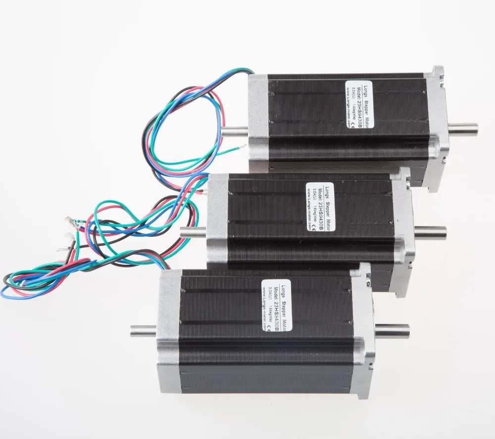 

EU Free shipping[3~8days] Stepper Motor 3PCS Nema 23 3A 425 ozin 23HS9430B 4leads Dual shaft LONGS MOTOR