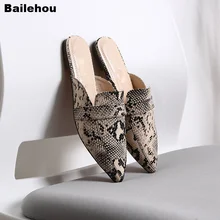 Bailehou Women Spring Flats Mules Shoes Serpentine Pointed Toe Lady Sandal Slip On Slides Cozy Slippers Female Summer Flip Flops drop shipping women s slide on slip on mules loafer flats shoes rhinestone slides slippers new fashion woman mules flip flops