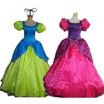 

Cartoon Cinderella Sisters cosplay Costumes Anastasia and Drizella cosplay princess dress Halloween costumes for adult women