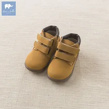 DB5882 Dave Bella Осень Зима для маленьких мальчиков и девочек кожаные туфли из коровьей кожи обувь