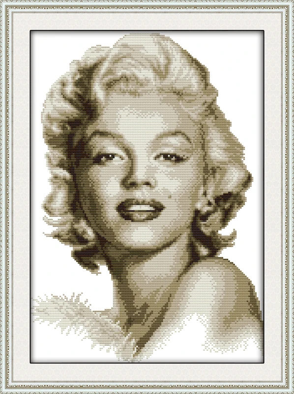 

The sketch of Marilyn Monroe home decor canvas Cross Stitch kits 14ct white 11ct print embroidery DIY handmade needlework wall