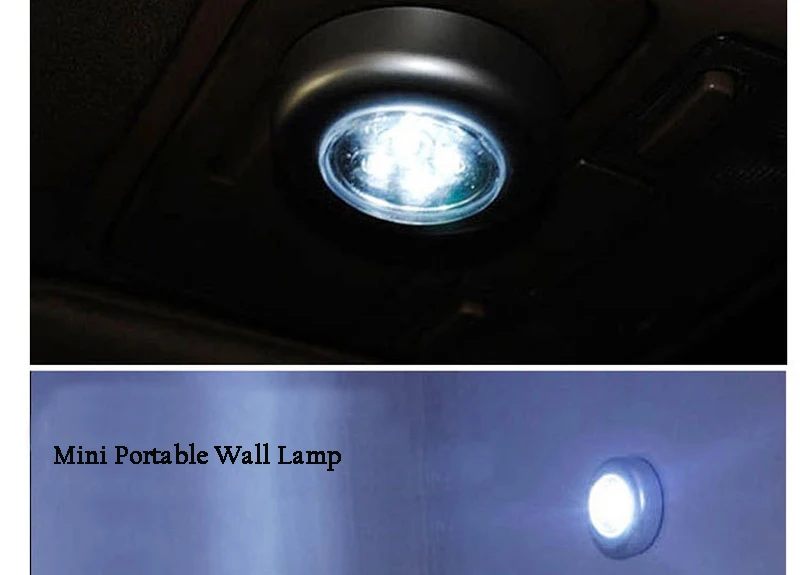 Mini 3 Led Touch Sensor Night Light 3PCS Push Led Wall Lamp Wireless Self-Stick Under Kitchen Cabinets Portable Pathway Stairway (6)