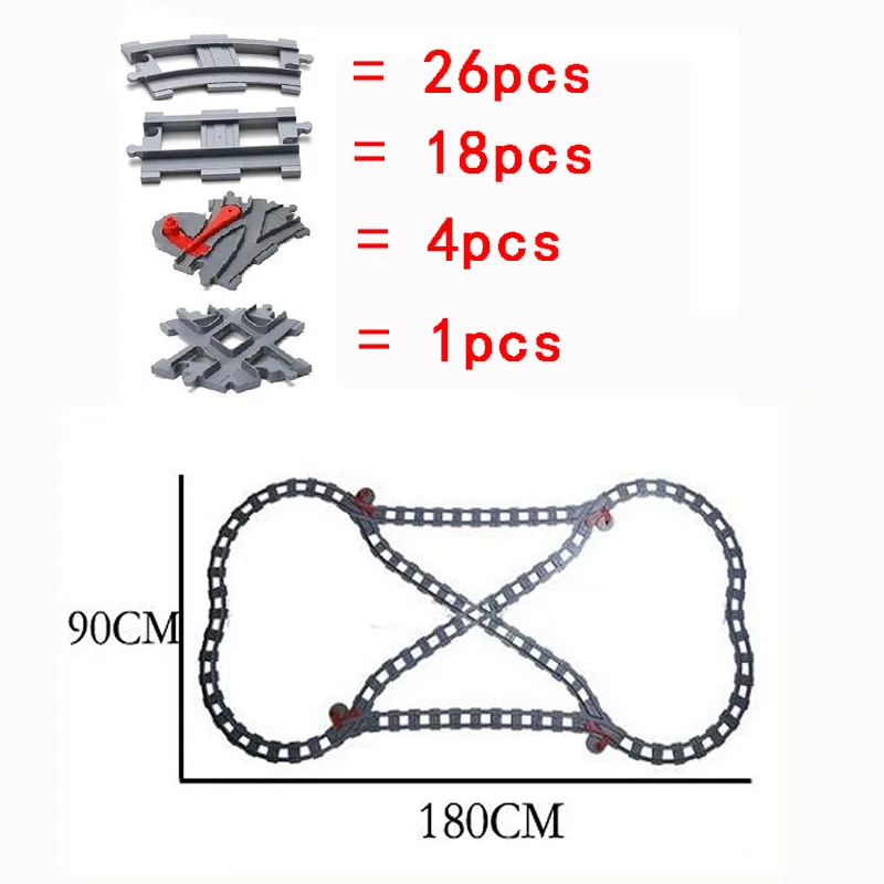 Поезд трек кирпич изогнутый кроссовер переключатель аксессуар для трека строительный блок трек DIY игрушки подарок совместим с Duplo