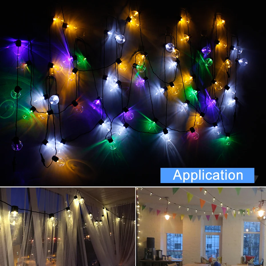 6 м Светодиодная лампа в форме шара теплый белый/RGB наружный водонепроницаемый