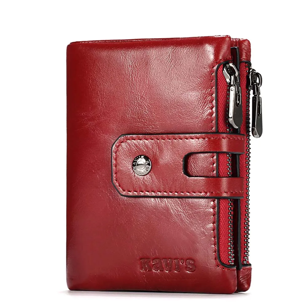 KAVIS, гравировка, винтажный кошелек из натуральной кожи, женский портфель, Cuzdan Portomonee Perse, кошелек для монет, Карманный Кошелек, подарок для - Цвет: Red M