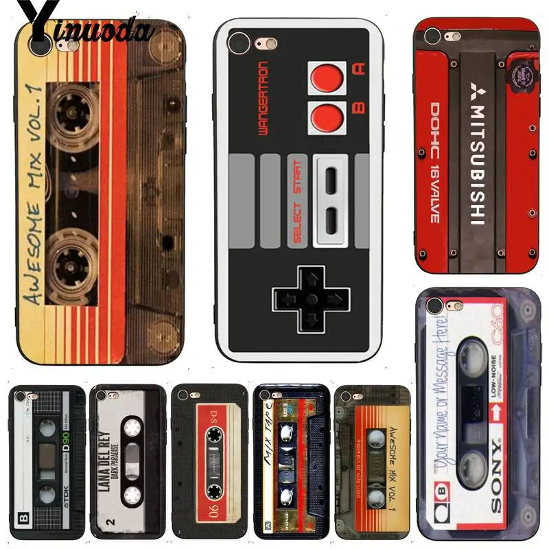 

Yinuoda For iphone 7 6 X Case Magnetic Tape Bag Camera Mixtape Elegant Phone Case for iPhone X 8 7 6 6S Plus X 5 5S SE XS XR