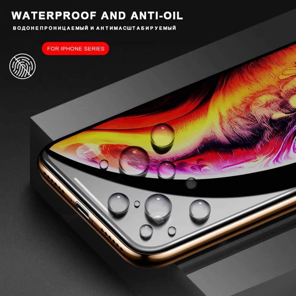 5D закаленное стекло для iPhone XS Max Защита экрана XR полная защита телефона 7 8 Plus X 6s 6