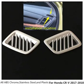 

For Honda CRV CR-V 2017 2018 2019 2020 ABS Matte Vent Outlet Surround Front Left+Right Air Condition Panel Control Frame Lamp