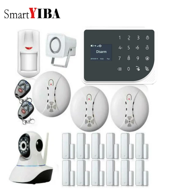 SmartYIBA WIFI font b Alarm b font Systems Security Home Smoke Motion Detector APP Control Network