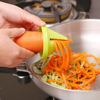 

1PCS Gadget Shredded Device Kitchen Funnel Model Spiral Slicer Vegetable Shred Carrot Radish Cutter Kitchen Accessories